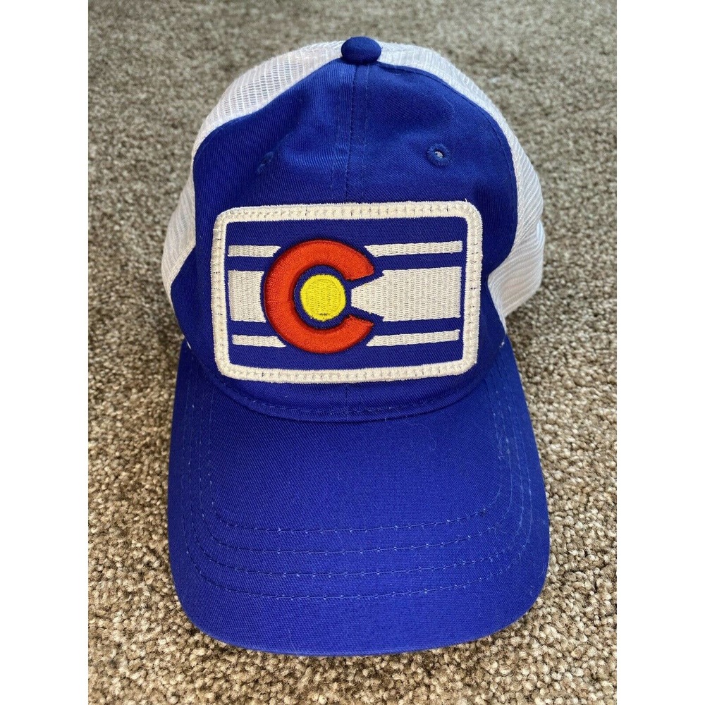 Burnies | State Of Colorado | Snapback Hat Trucker Mesh Navy Blue Cap